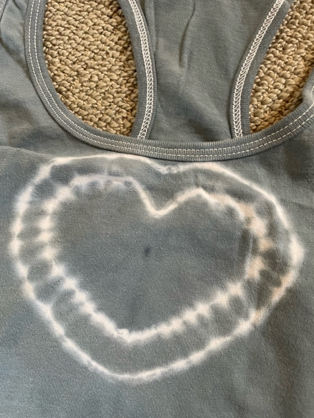 Women's Blue Tie-Dye Heart Racerback Tank Top - Picture 3 of 3